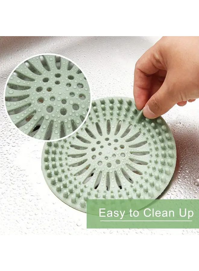 5pcs Random Color Silicone Hair Catcher With Heart Shaped Drain Protector Easy To Clean - Image 4